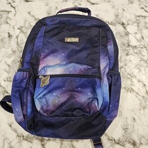Jujubee small Diaper Bag Galaxy cosmic Print Backpack‎ Blue Purple